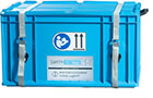 Storage and transport box for L-ion batteries